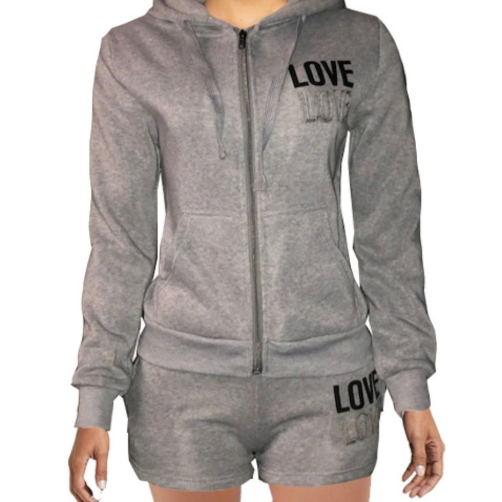 2 PC FLEECE SHORTS SET
